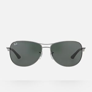 Ray-Ban RB3519 Polished Gunmetal Pilot Frames Sunglasses NWT $198